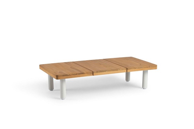 Kytsu Teak Lounge Sidetable Creme White ~