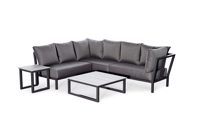 Manu Lounge Corner Set Charcoal  ~