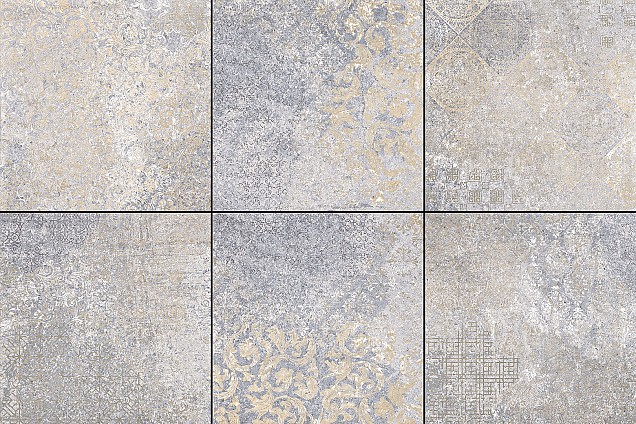 Cerasun Catania Decor Blue 60x60x4 cm. ~