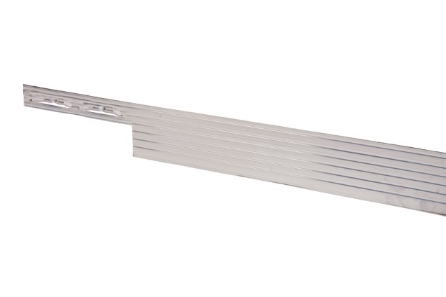 Alu Mevo Edge PRO LxH 229x10,2 cm. Dikte 3,2 mm. zilver (incl. 3 pennen )~