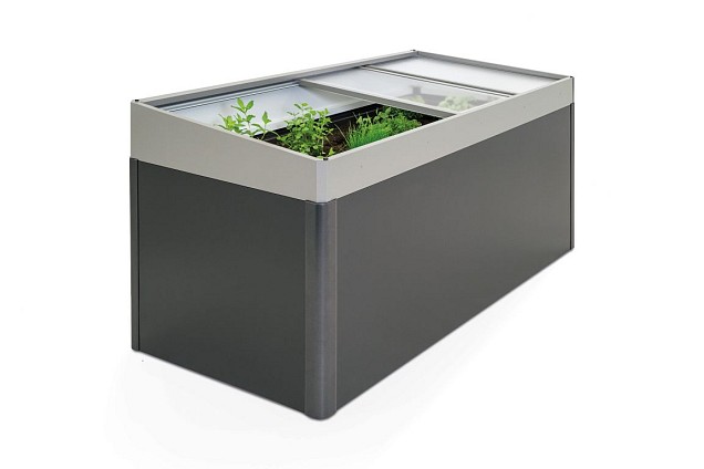 Serre voor MoestuinBox2x1 kwartsgrijs metallic (200x101x23 cm) ~