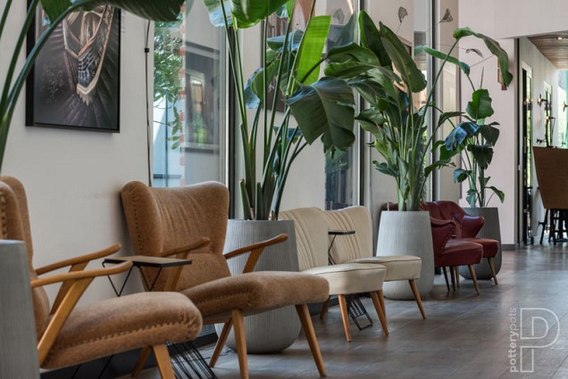 Pottery Pots plantenbak Patt High M Ridged Cement hoogte: 66 diameter: 44~