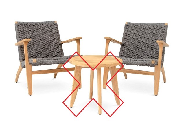 Siesta Lounge Chair Solid Teak (FSC) ingevlochten weersbestendig touw Grijs / Hout (69x78x75 cm) ~
