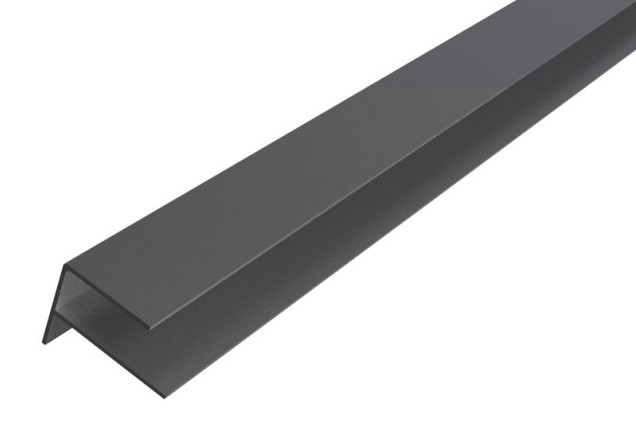 WEO35-60 Alu F-profiel 65x80 mm. L=300 cm. Ebony Black (RAL9005) ~