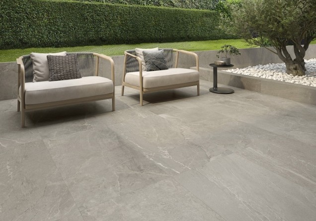 Keramische tegel Geoceramica® Tempo Ash Matt 100x100x4 cm. ~