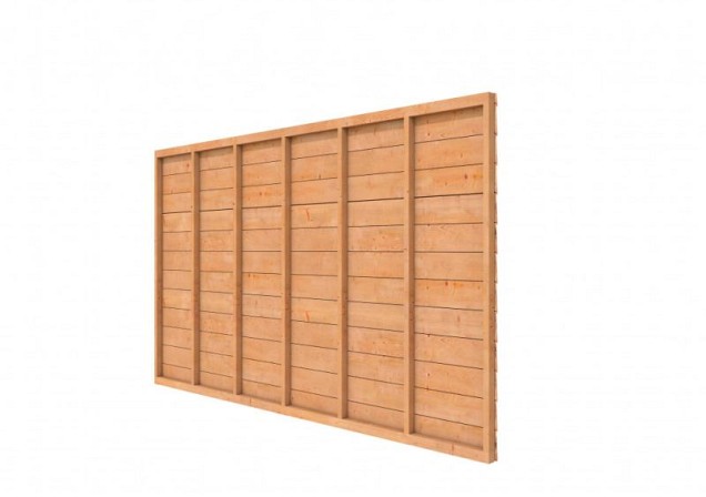 Douglas wandpakket t.b.v. enkelzijdige wand Comfort/DHZ 371x224 cm. kleurloos geïmpregneerd. ~