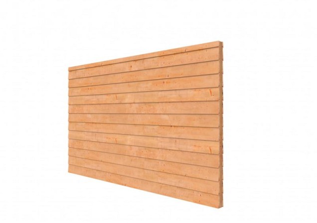 Douglas wandpakket t.b.v. dubbelzijdige wand Comfort/DHZ 371x224 cm. kleurloos geïmpregneerd. ~