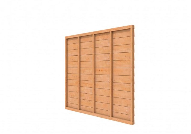 Douglas wandpakket t.b.v. enkelzijdige wand Comfort/DHZ 246,5x224 cm. kleurloos geïmpregneerd. ~