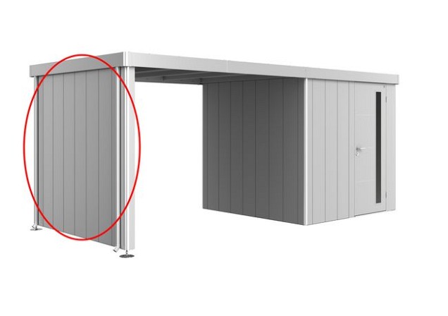 Zijwand voor Zijdak voor berging Neo Gr. 2A/2B/2C/2D zilver-metallic ~