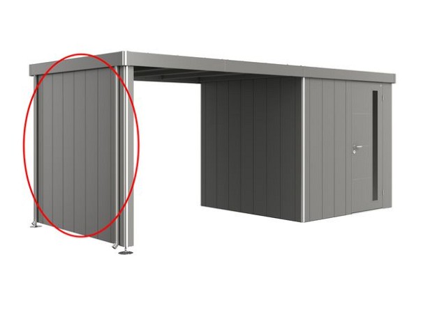 Zijwand voor Zijdak voor berging Neo Gr. 2A/2B/2C/2D kwartsgrijs-metallic ~