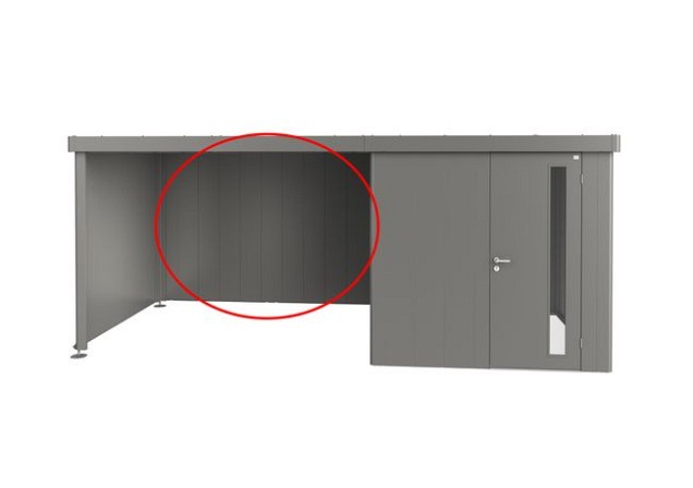 Achterwand voor Zijdak voor berging Neo kwartsgrijs-metallic ~