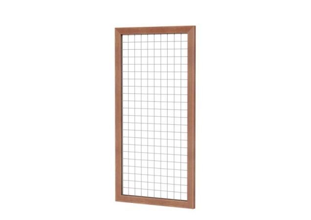 Hardhouten betonijzertrellis met maas 7,5x7,5 cm. in raamwerk 4,5x7,0 cm. 90x180 cm. ~