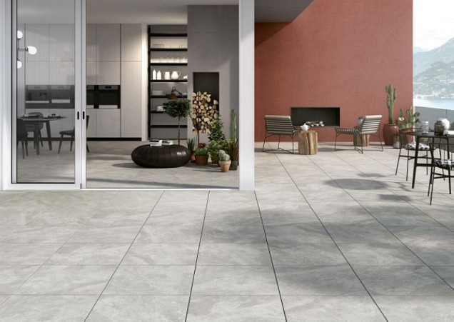 Keramische tegel TwentyGres Rail Silver 60,4x60,4x2 cm. ~