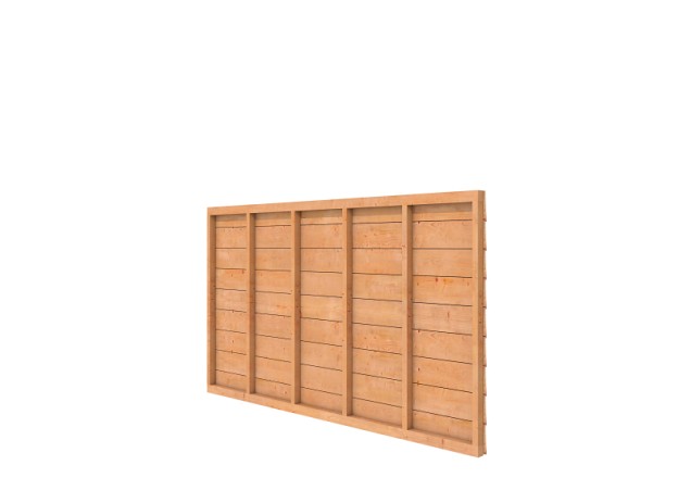 Douglas wandpakket t.b.v. enkelzijdige wand kapschuur Comfort 278,5x162 cm. kleurloos geïmpregneerd.