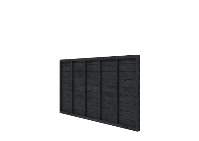 Douglas wandpakket t.b.v. enkelzijdige wand kapschuur Comfort 278,5x162 cm. zwart geïmpregneerd. ~