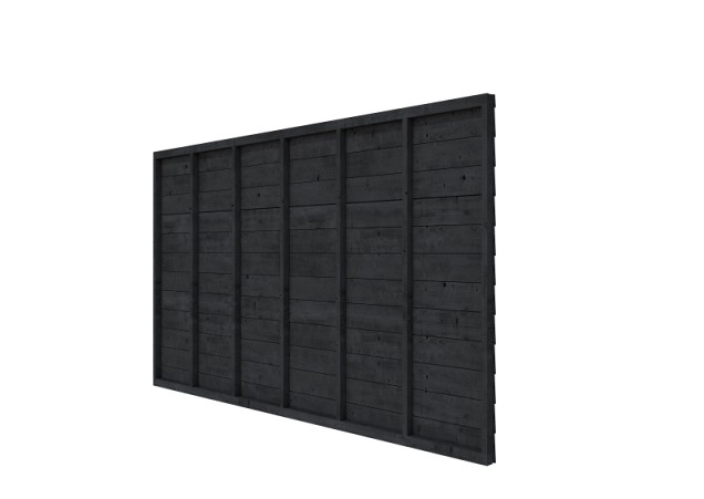 Douglas wandpakket t.b.v. enkelzijdige wand Comfort/DHZ 371x224 cm. zwart geïmpregneerd. ~