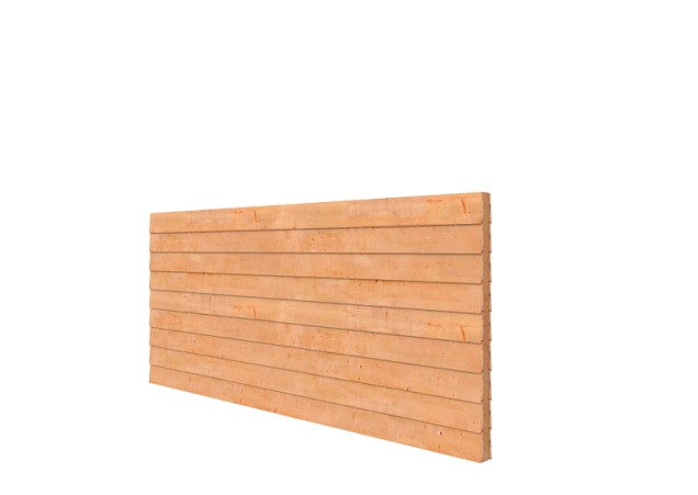 Douglas wandpakket t.b.v. dubbelzijdige wand kapschuur Comfort 371x162 cm. onbehandeld. ~