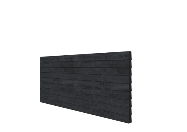 Douglas wandpakket t.b.v. dubbelzijdige wand kapschuur Comfort 371x162 cm. zwart geïmpregneerd. ~
