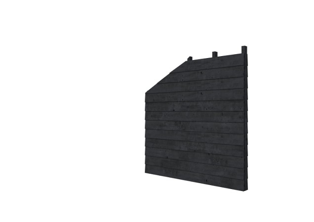 Douglas wandpakket t.b.v. dubbelzijdige zijwand kapschuur Comfort, zwart geïmpregneerd. ~