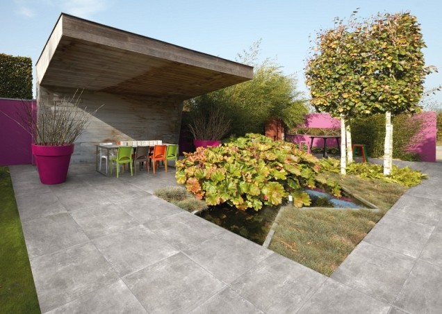 Keramische tegel Geoceramica® 90x90x4 Grafitto Grigio Aktie ~