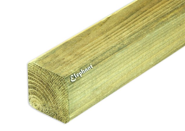 Vuren FSC paal geschaafd zonder punt 69x69x2700mm glad [geimpregneerd] bc ~