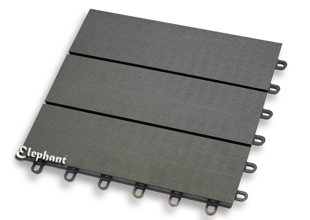 WPC-antraciet FSC tuintegel 14/5L 12mm 24x1000x1000mm glad bc > ~