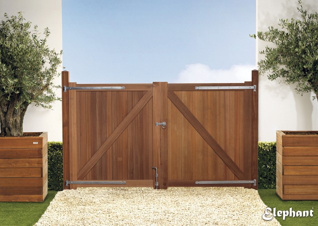 Bangkirai tuinpoort "Belmonte" (dubbel) 40x3000x1800mm incl. beslag bc ~