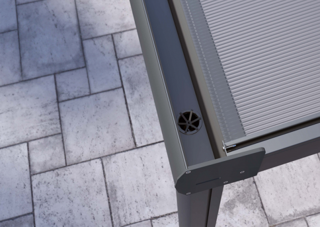 Verasol Smartline veranda Polycarbonaat Helder, 5540Bx2500D mm, 3 staanders, Antraciet struct ~