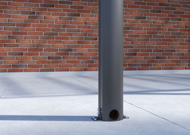 Verasol Smartline veranda Polycarbonaat Helder, 5540Bx3000D mm, 3 staanders, Antraciet struct ~