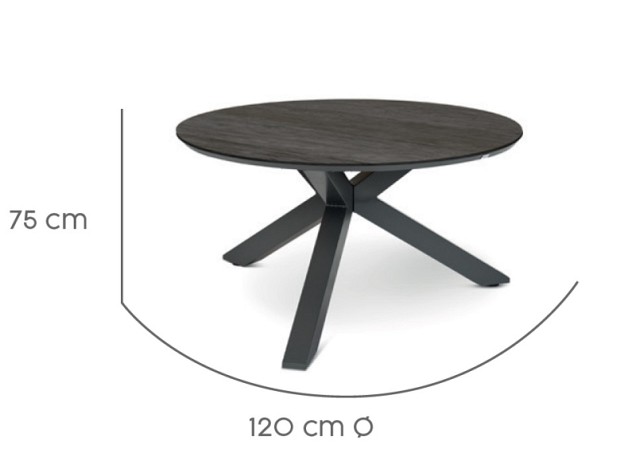 Orbital Dining Table 120 Ø cm Trespa Charcoal ~