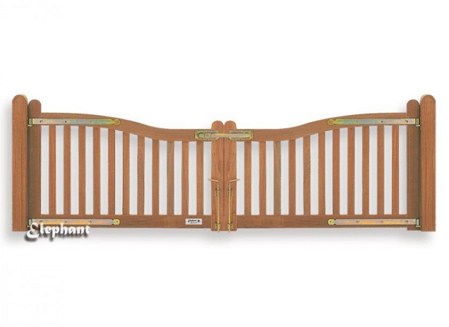 Bangkirai tuinpoort "Luxe" golf (dubbel) 45x3000x1000mm incl. beslag bc ~