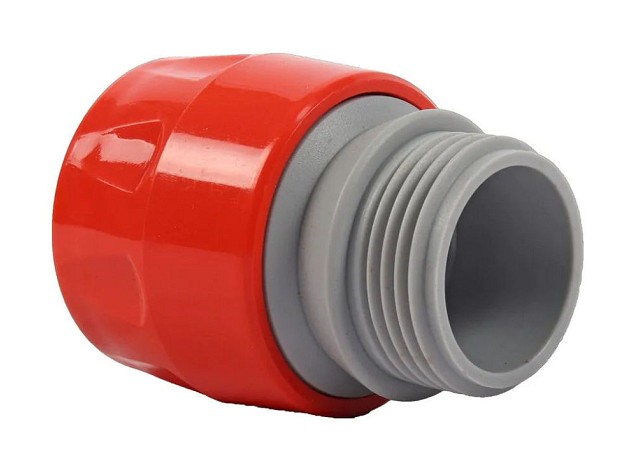 Snelkoppeling met uitwendige draad  3/4" PVC in blister ~
