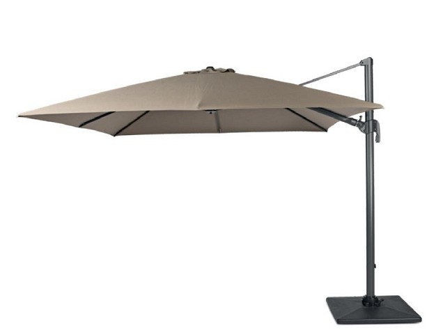 Banús zweefparasol exclusief (kruis)voet.  dubbele knikfunctie Taupe (300x300 cm) ~