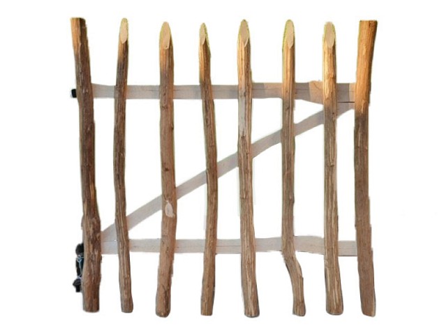 Schapenhek looppoortje, hazelaar, 100x100 cm inclusief beslag en 2 steunpalen ~