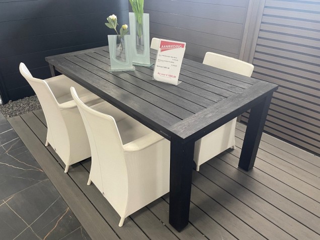 Life Outdoor - Tafel Ilana Teak 180x100 Black Aktie OP=OP