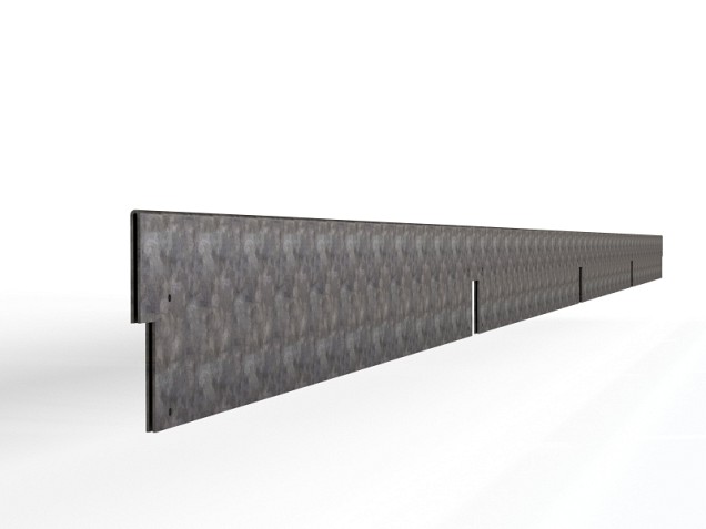 Verzinkte kantopsluiting Double 300x10 cm. ~