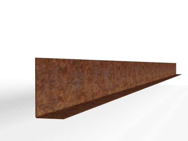 CorTen kantopsluiting Stroke L-model 300x10 cm. ~
