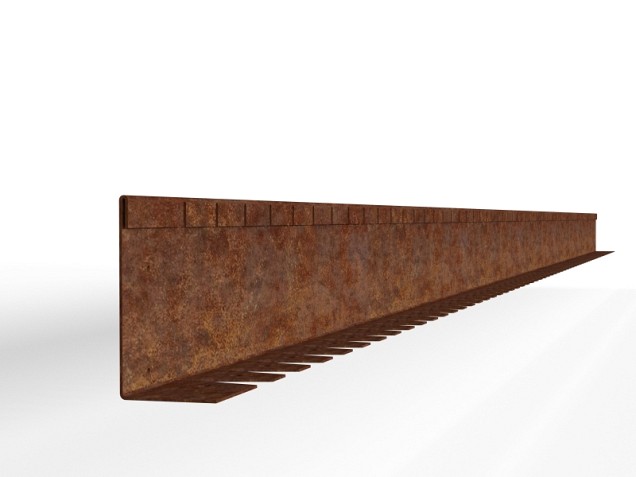 CorTen kantopsluiting Single flex L-model 300x10 cm. ~