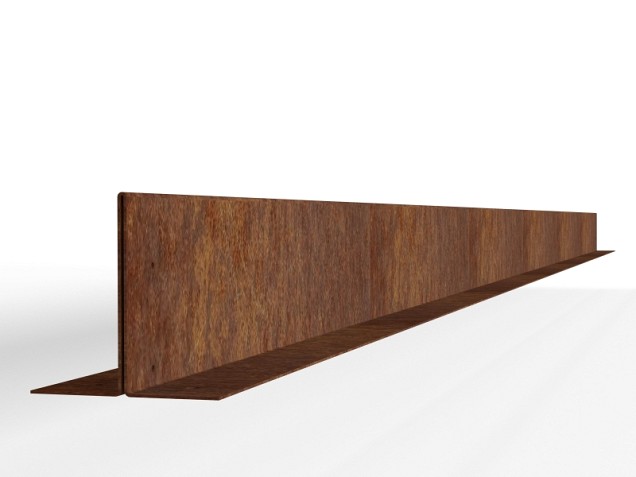CorTen kantopsluiting Double L-model 300x10 cm. ~
