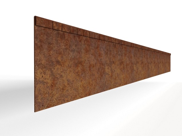 Kantopsluiting Single flex 300x16,5 cm. corten ~