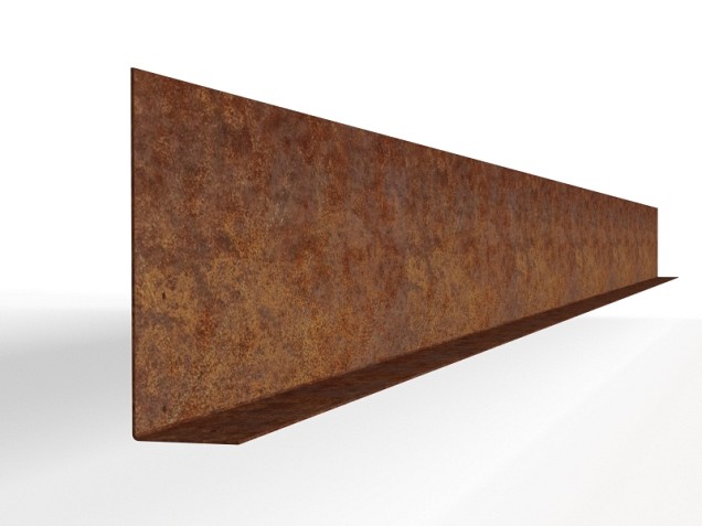 CorTen kantopsluiting Stroke L-model 300x16,5 cm. ~