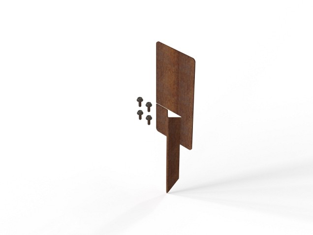 Koppelspies 16,5 corten incl. 4 zelftappers ~