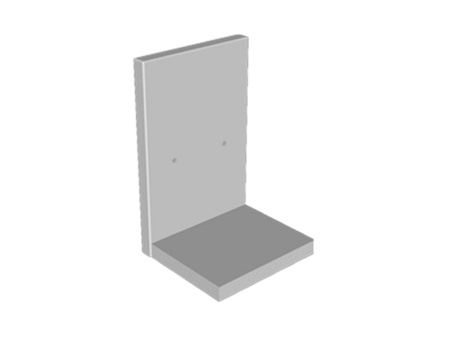 Keerwand ALX  (HxBxV) 55x200x40 cm. (prijs af fabriek) ~