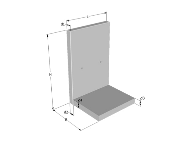 Keerwand ALK (HxBxV) 55x100x40 cm. (prijs af fabriek) ~
