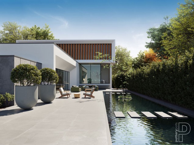 Pottery Pots plantenbak Jumbo Lex L, Clouded Grey ø114x125.5 cm ~