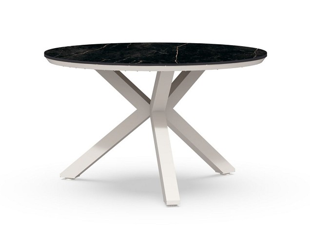 Orbital Dining Table Trespa Marble Creme White 120 - Ø75 cm. ~
