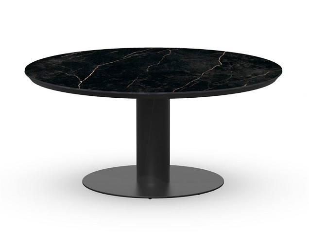 Moreno Low Dining Table Trespa Marble Charcoal 150 - Ø68 cm. ~