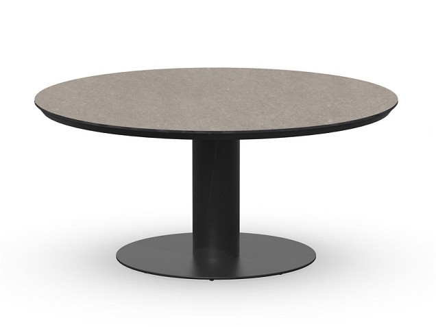 Moreno Low Dining Table Trespa Dark Basalt Charcoal 150 - Ø68 cm. ~