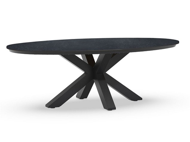 Oblong Dining Table Trespa Dark Basalt 220x130x75 cm. ~