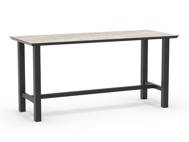 Bar Table Trespa Travertin 210 x 80 cm Charcoal ~